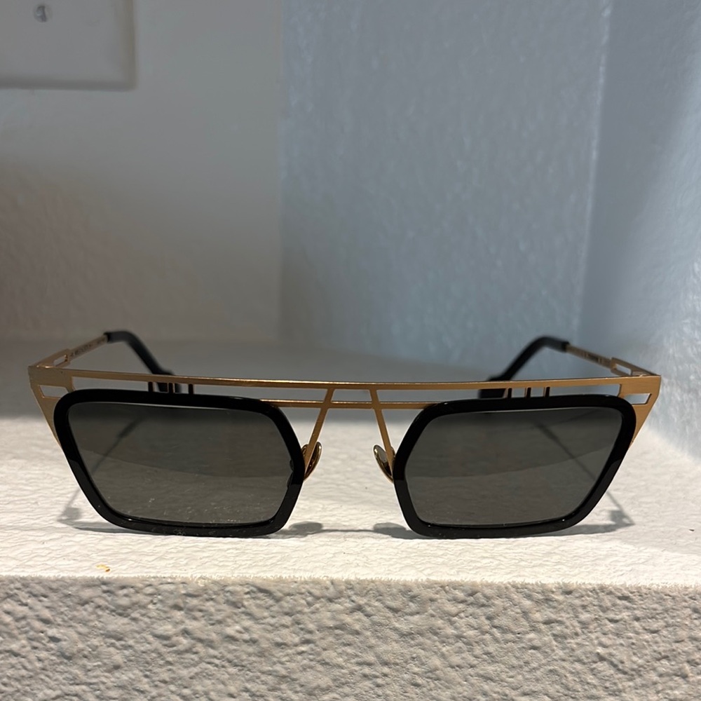 Anne & Valentin Stylish Gold and Black Sunglasses